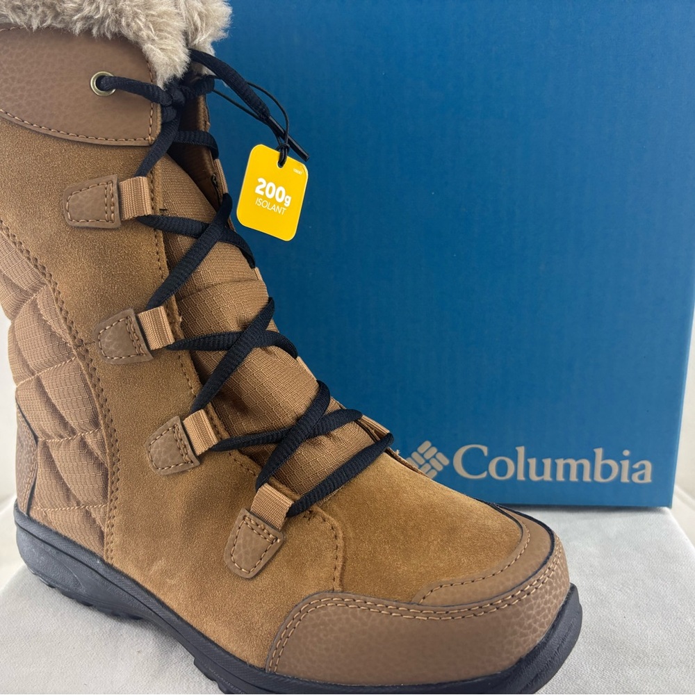 Columbia Ice Maiden Winter Lace-Up Fur-Trim Boots size 6W NIB
